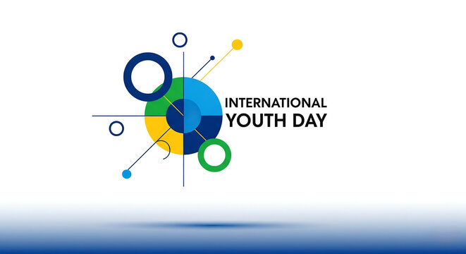International youth day concept. Vector illustration minimalist design 
