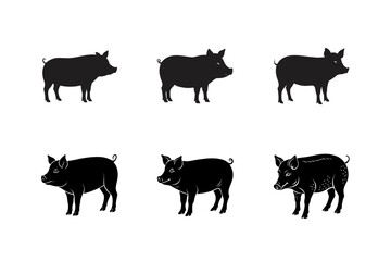 pig silhouette vector art