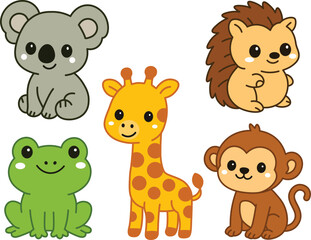 Simple Cute Animal Cartoon Character