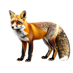 Fototapeta premium Curious Red Fox in Side Profile Pose, isolated on a transparent background