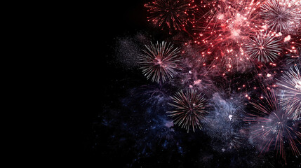Fototapeta premium Fireworks display background for new year celebration or th of july event night