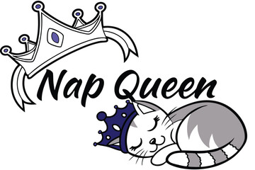 Elegant serif font typography featuring a sleeping cat curled up comfortably