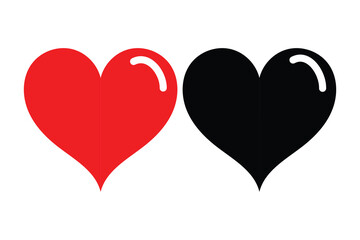 Heart, Symbol of Love and Valentine's Day. Flat Red Icon Isolated on White Background. Vector illustration EPS 10