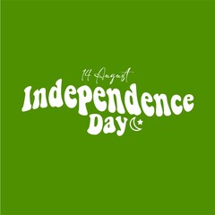 Naklejka premium 14 August Independence Day Poster – Green Celebration Design with Patriotic Symbols