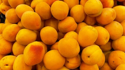 ripe apricots at the market