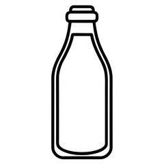 Milk bottle icon line vector