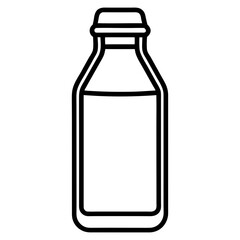 Milk bottle icon line vector