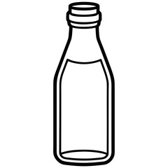 Milk bottle icon line vector