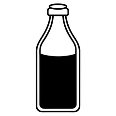 Milk bottle icon line vector