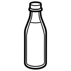 Milk bottle icon line vector