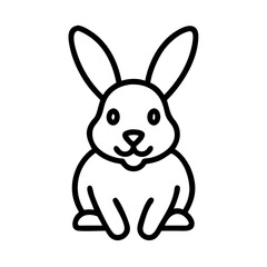 Obraz premium Cute cartoon rabbit illustration with big ears in black outline 