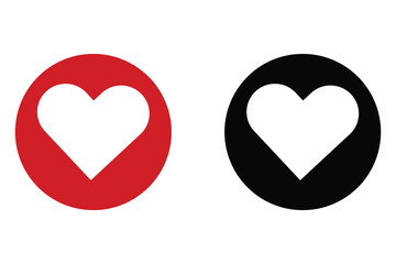 Heart, Symbol of Love and Valentine's Day. Flat Red Icon Isolated on White Background. Vector illustration EPS 10