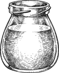 Retro Hand Drawn dairy product illustration