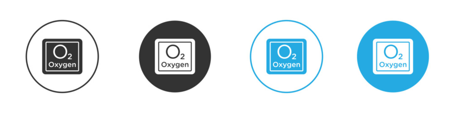 Oxygen O2 icon for web or mobile app. Simple flat designs