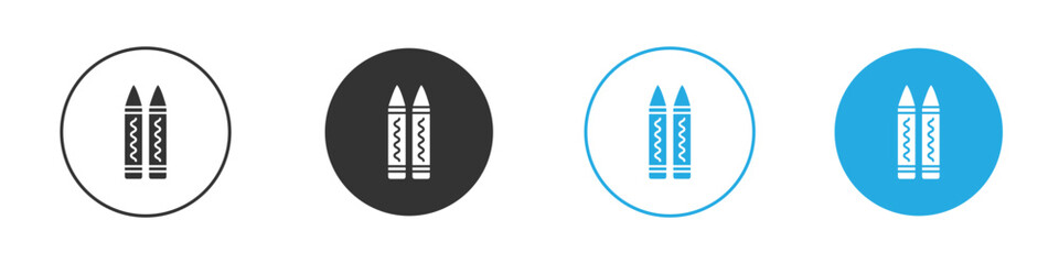 Crayon icon for web or mobile app. Simple flat designs