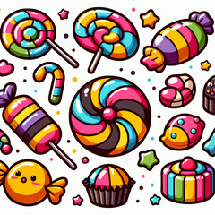 set of colorful candies