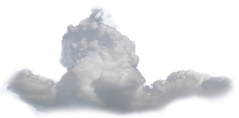 Naklejka premium Realistic Cloud Isolated – High-Quality Transparent PNG of Cumulus Cloud for Weather and Design