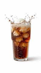 The fizzy bite of soda adds surprising flair to a scoop of sherbet on plain white background