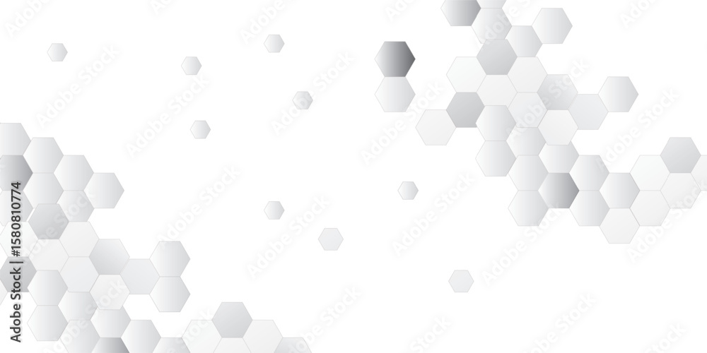 Wall mural hexagon concept design abstract technology background vector. hexagonal abstract metal background wi