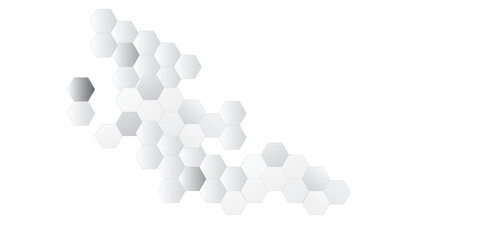 Abstract background with hexagons Abstract hexagon polygonal pattern background vector. seamless bright white abstract honeycomb background. 3d, science medical concept and banner background