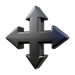 Obraz premium 4-Way directional arrow icon isolated on transparent white background, clipping path