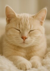 Obraz premium Peaceful cat serene wallpaper