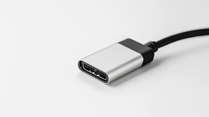 USB cable partially inserted into a portable power bank on a clean white background, symbolizing charging on the go