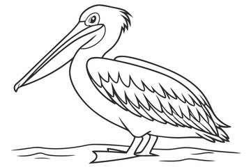 coloring page line art the pelican black vector