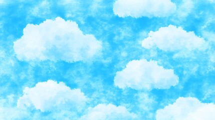 Pastel blue sky with fluffy cloud formations ideal for background designs and wallpapers