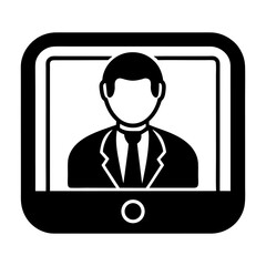 Modern Video Meeting Icon – Simple and Clear Design.