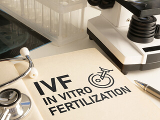 In Vitro Fertilization IVF as Health Care Modern concept. Medication Infertility