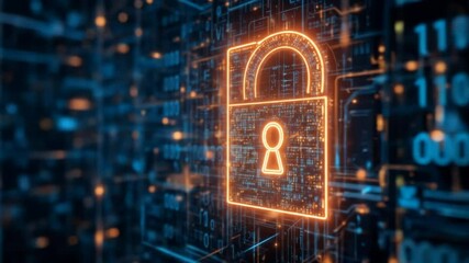 Digital data storage concept with luminous servers and binary code. 4k video - Powered by Adobe