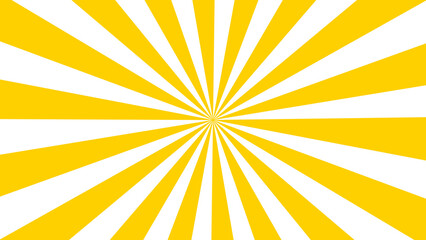 Background illustration of a yellow retro sunlight pattern on a transparent background