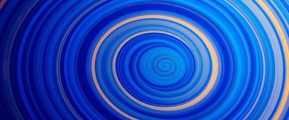 Obraz premium Abstract swirling blue circles, concentric patterns evoke depth and motion, vortex, vibrant