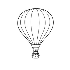 Obraz premium Hot Air Balloon Outline Illustration | Transportation, Adventure, Sky