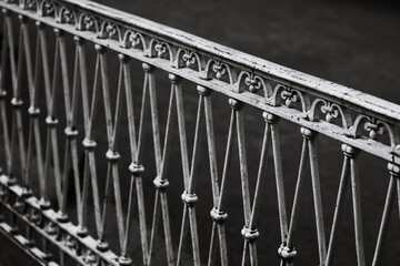 A classic image of a bridge in monochrome tones