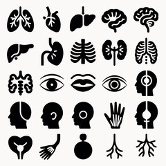 Seamless Horizontal Icon Set Template with Solid Design Elements for Creative Projects Presentations and Modern User Interface Design Applications