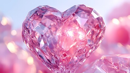 A vibrant pink 3D heart, glowing softly, floating