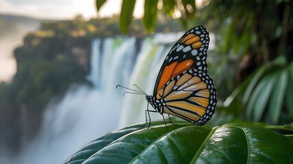 Obraz premium A butterfly on a leaf