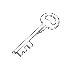 Key Line Art: Minimalist Illustration for Security and Access Concept