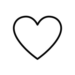 Heart Icon Outline Black and White Graphic Design