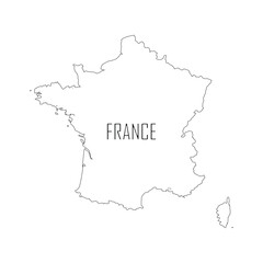 vector map of France isolated on a transparent background