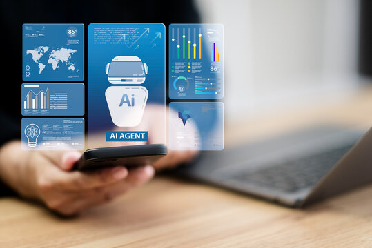 AI agent uses generative artificial intelligence for robotic automation, business analysis, marketing application, network system search engine investment.