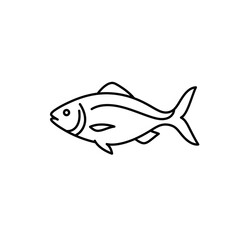 Fish Icon Outline Illustration on White Background (Generative AI)