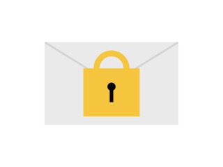 鍵付きのメールのアイコンのイラスト