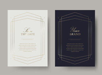Luxury golden vector invitation card template