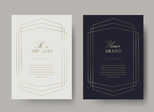 Luxury golden vector invitation card template