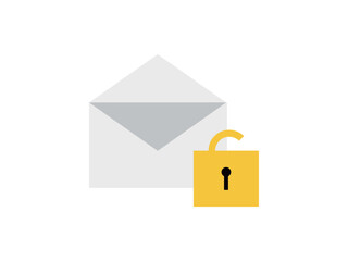 鍵付きのメールのアイコンのイラスト