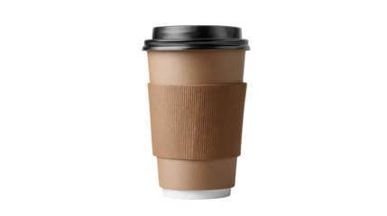 Disposable coffee cup on a white isolated background