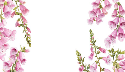 Fototapeta premium Pink Flower Frame on Black Background